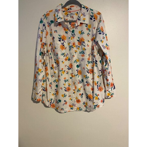 Croft & Barrow Womens Plus 2X Floral Button-Down Shirt Cottagecore Fairy Artsy - Picture 1 of 7